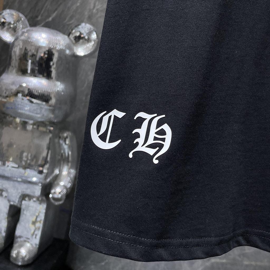 8936 CHROME HEARTS 2026 Summer New High Quality Cotton Round Neck Loose Large Size Men's and Women's T-shirt Couple T-shirt