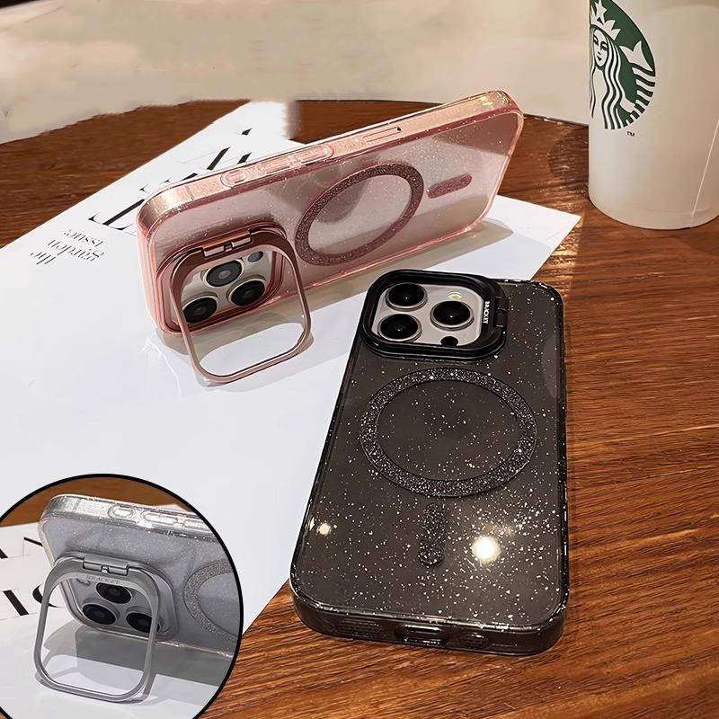 Luksusa Magsafe magnētiskais zibspuldzes objektīva turētāja statīvs iPhone 16 Pro Max tālruņa vāciņš priekš iPhone 11 12 13 14 15 Plus aizsargpārsegs