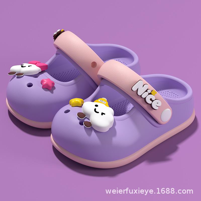 Children's Closed-toe Sandals for Summer, Cartoon Style for Boys and Girls, Non-slip Soft-soled Beach Shoes, Cute Baby Clogs