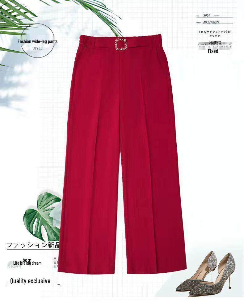 High-Waisted Wide-Leg Summer Pants for Women - Casual, Loose Fit with Elastic Waist