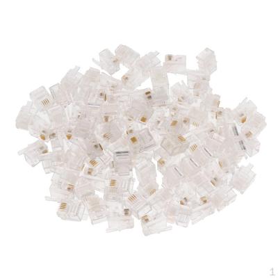 100 pezzi RJ11 RJ-11 6P4C connettore del cavo telefonico modulare