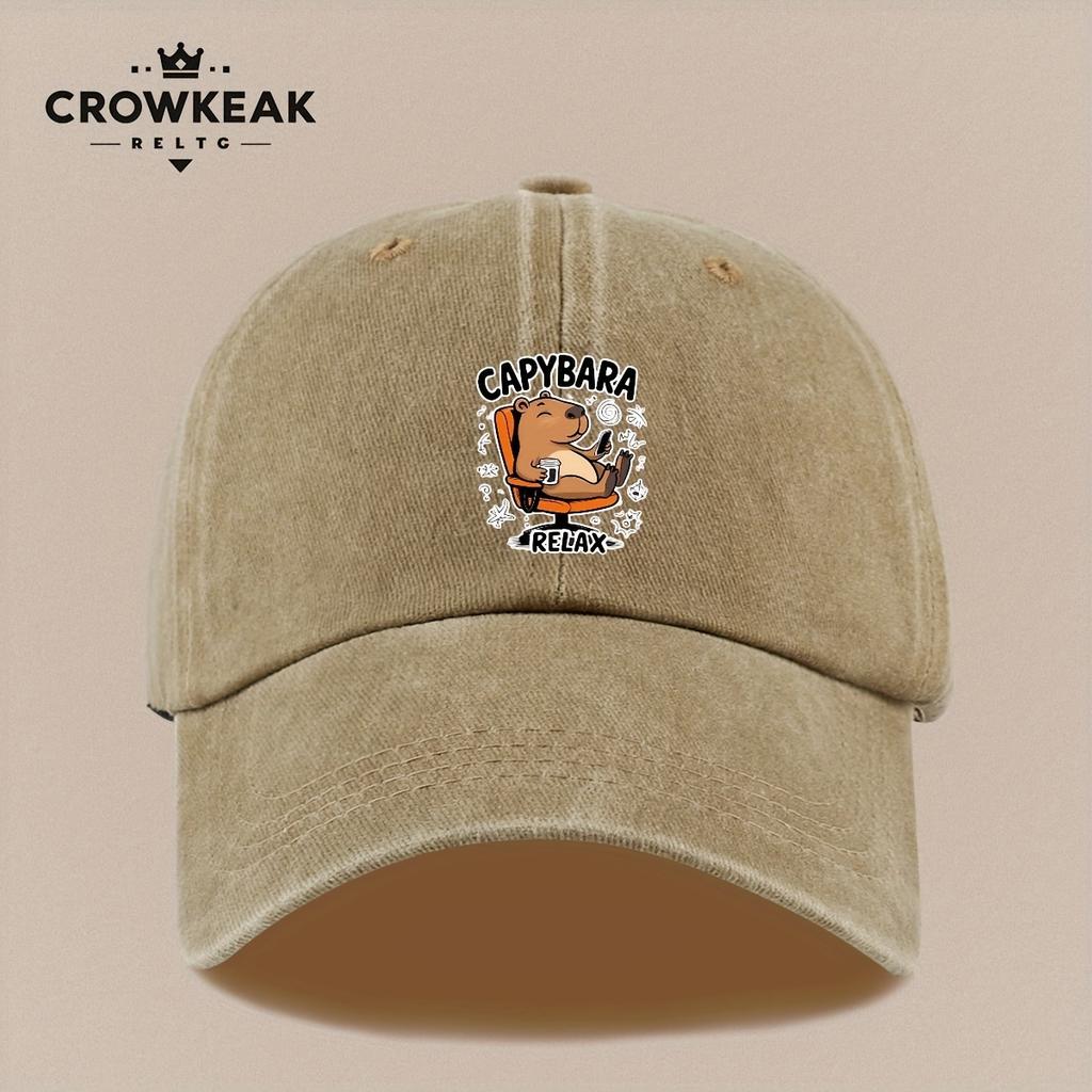 pc CAPYBARA RELAX Pattern Baseball Cap with a Vintage Print Perfect for Comfortable Breathable And Lightweight Suitable fo