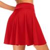 Ladies Fashion Casual Skirt A-Line Mid-Length Dress Elastic Waist Short Pleated Skirt