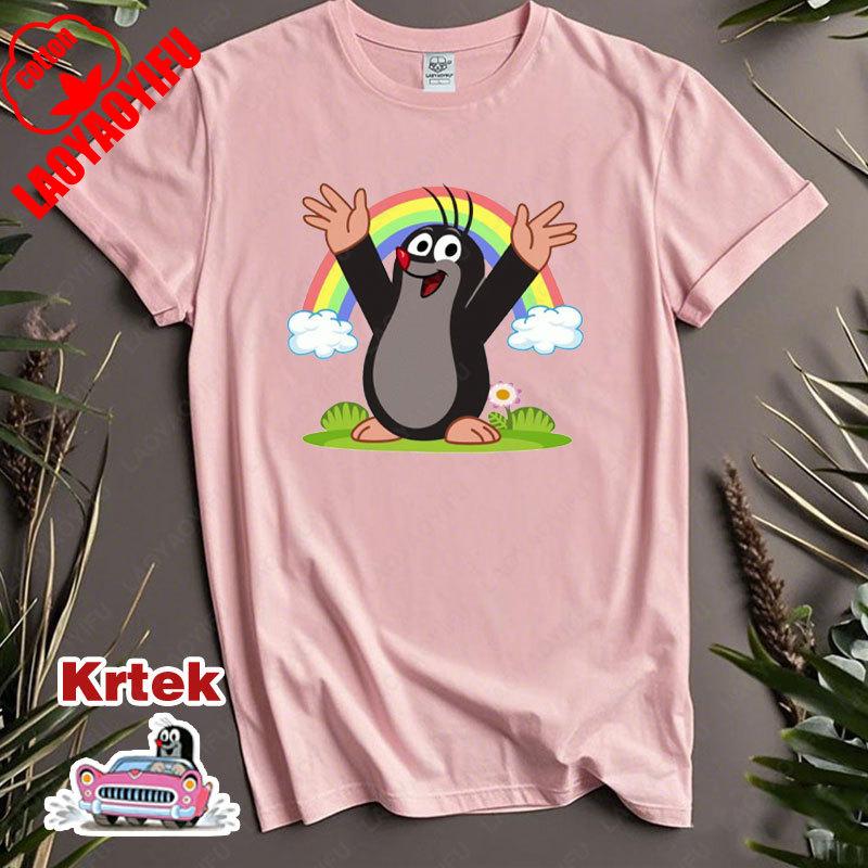 BenberFashion Vrouwen Mannen Dieren Schattige T-shirts Krtek De Mol Nostalgie Katoenen Kleding Mode Korte Mouw Ronde Hals T-shirts Shirt Klassieke Tops 3XL
