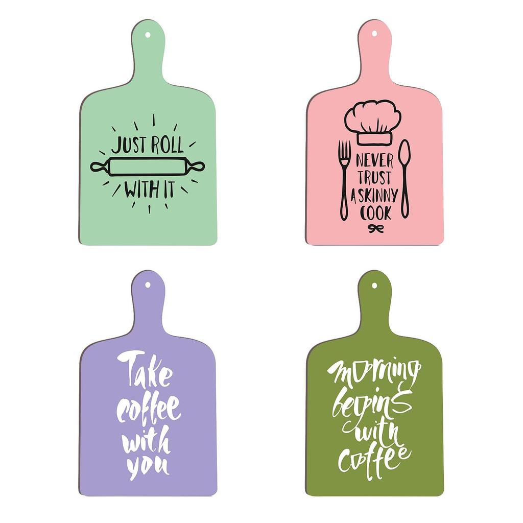 Wall Art Wooden Kitchen Home Decor Items Pack of 4