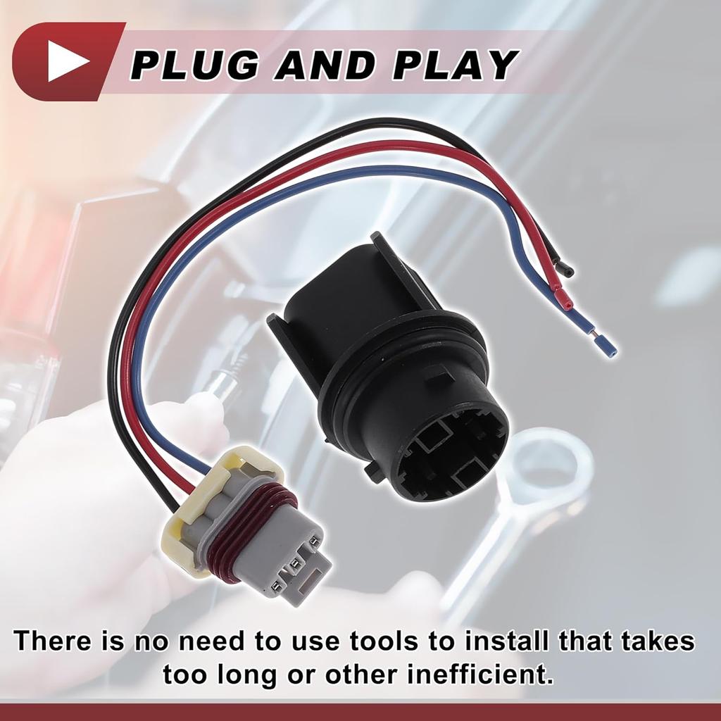 1 Set Front Turn Signal Light Socket Wiring for Freightliner Cascadia No.224394025/224394045 Headlight Lamp Bulb Pigtail Connector Harness