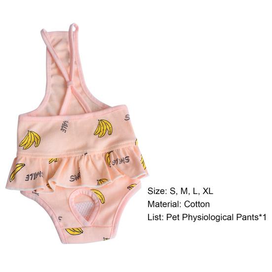 Pet Sanitary Diaper Adjustable Suspender Printed Reusable Dog Underwear Physiological Pants Shorts for Female Dogs