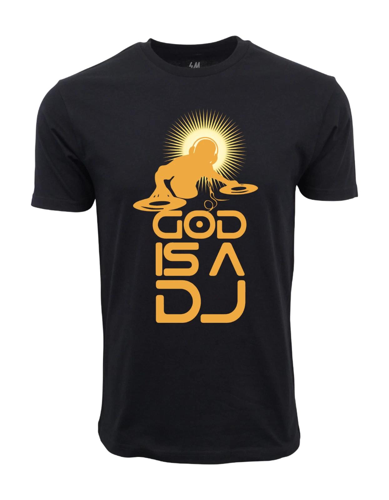 Unisex Adult Casual Graphic God Is DJ Graphic T shirt T-Shirt S