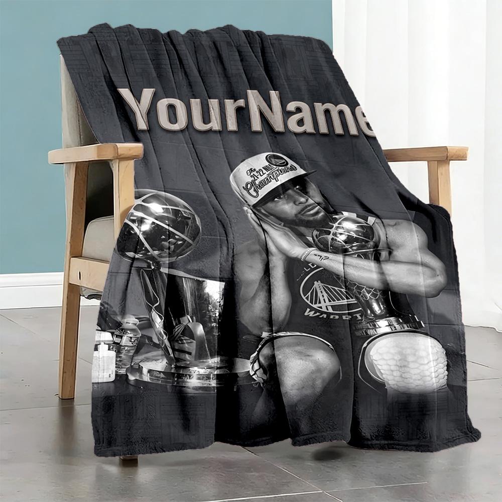 Curry Personalized Text Blanket Throw Customizable Blanket Durable Comfort Versatile For Nap Seaside Picnics Bed Allseason Use