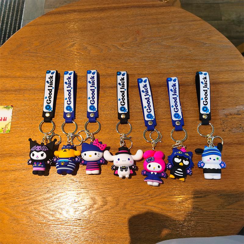 New Cute Cartoon Sanrio Keychain Hello Kitty Doll Kurorami Key Ring Schoolbag Hanging Ring Cute Personalized Gifts Y2k Fashion