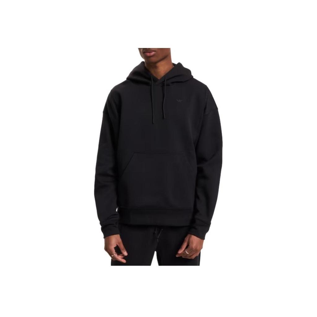Adidas Originals Trefoil Adventure Hoodie With Solid Color Logo Men Tops Black IJ0706