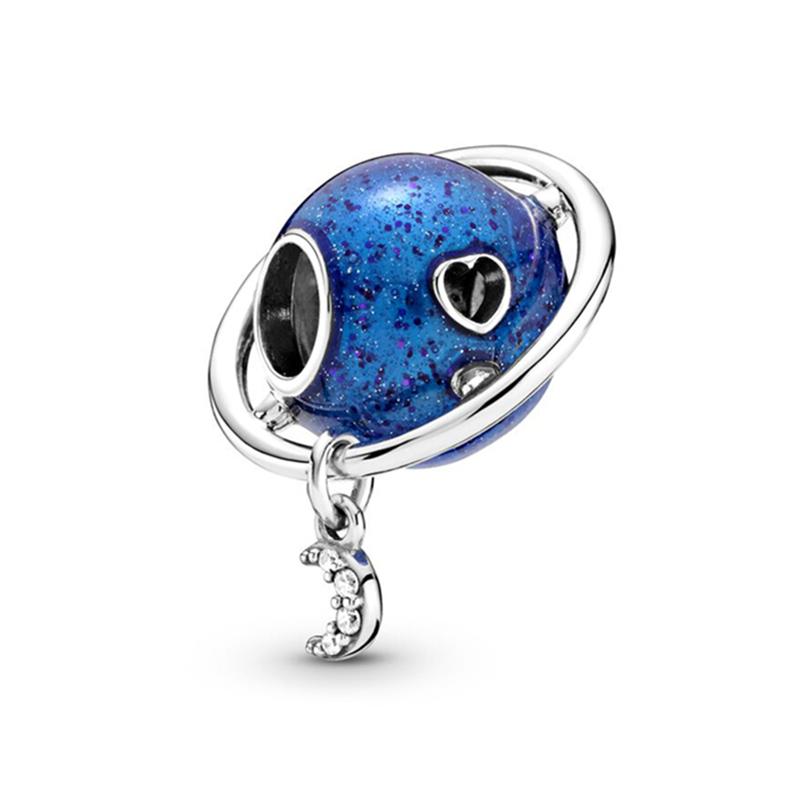 Fine Blue Starry Sky Series Astronaut Star & Crescent Moon Mysterious Alien Sun Fit Original Bracelet Diy Jewelry Gifts