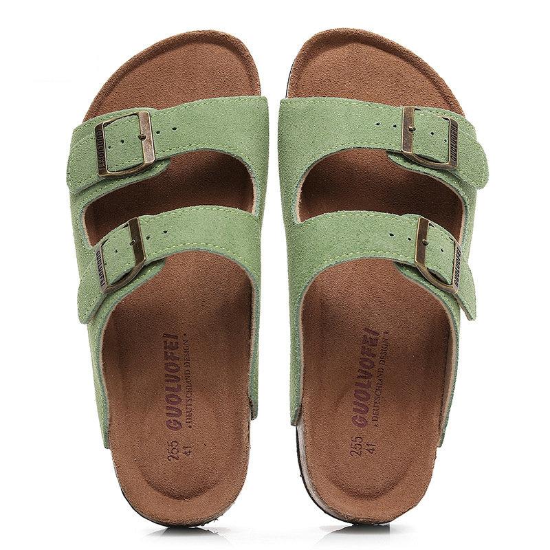 Mote 16 stil Kvinner Menn Korktøffel Kvinner Sommer Blandet Farge Casual Strand Slip on Flip Flops Slides Sko Pluss Størrelse 35-46