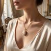 Titanium Steel Photo Locket Pendant Necklace Opening and Closing Lid Gold Clavicle Chain  Girl