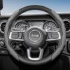 Suitable for Jeep Steering Wheel , Wavy Pattern, Sporty Breathable Leather, Segmented Anti-Slip Sweat-Absorbing Protective Cover for Compass R AMU1