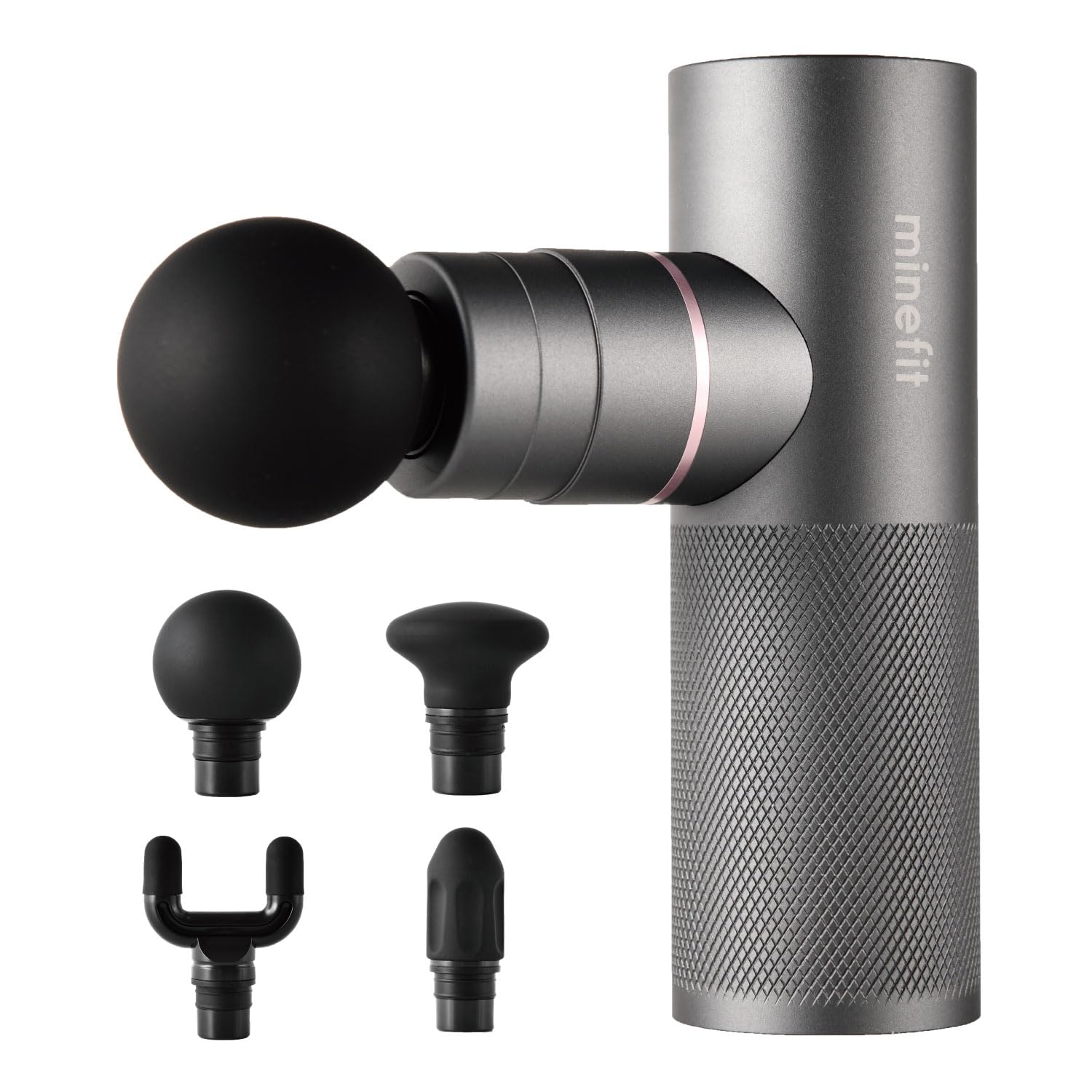 Jointly Developed by Sports Club JOYFIT and minefit Body Care Myofascial Release Muscle Relaxation Handheld Gun for 5 Powerful Vibration 4 Silicone серый