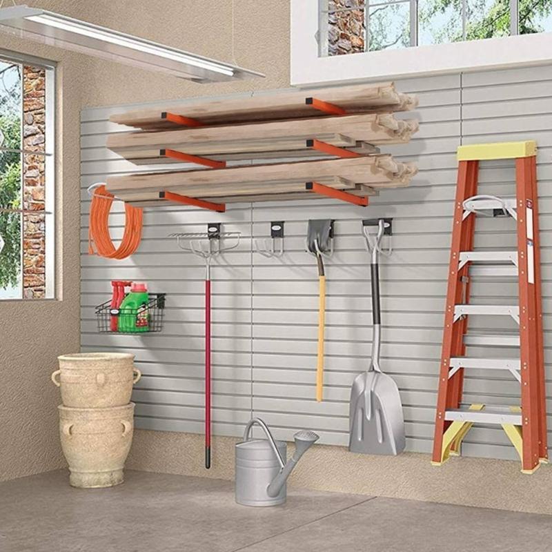 Heavy Duty Wall Mount Lumber Rack Space Saving Timber Storage Shelf 3 Tiers Wood Holder Multipurpose Firewood Organizer