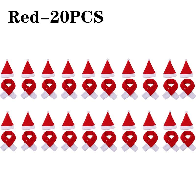 1-20PCS Christmas Pet Accessories Dog Christmas Scarf Hat Cat Hat Holiday Dog Costume Xmas Apparel for Pets