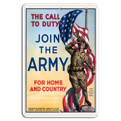 

Join the Army Answer the Call to Duty for Home and CountryAluminumtin sign 20x30cm（7.8x11.8inch）