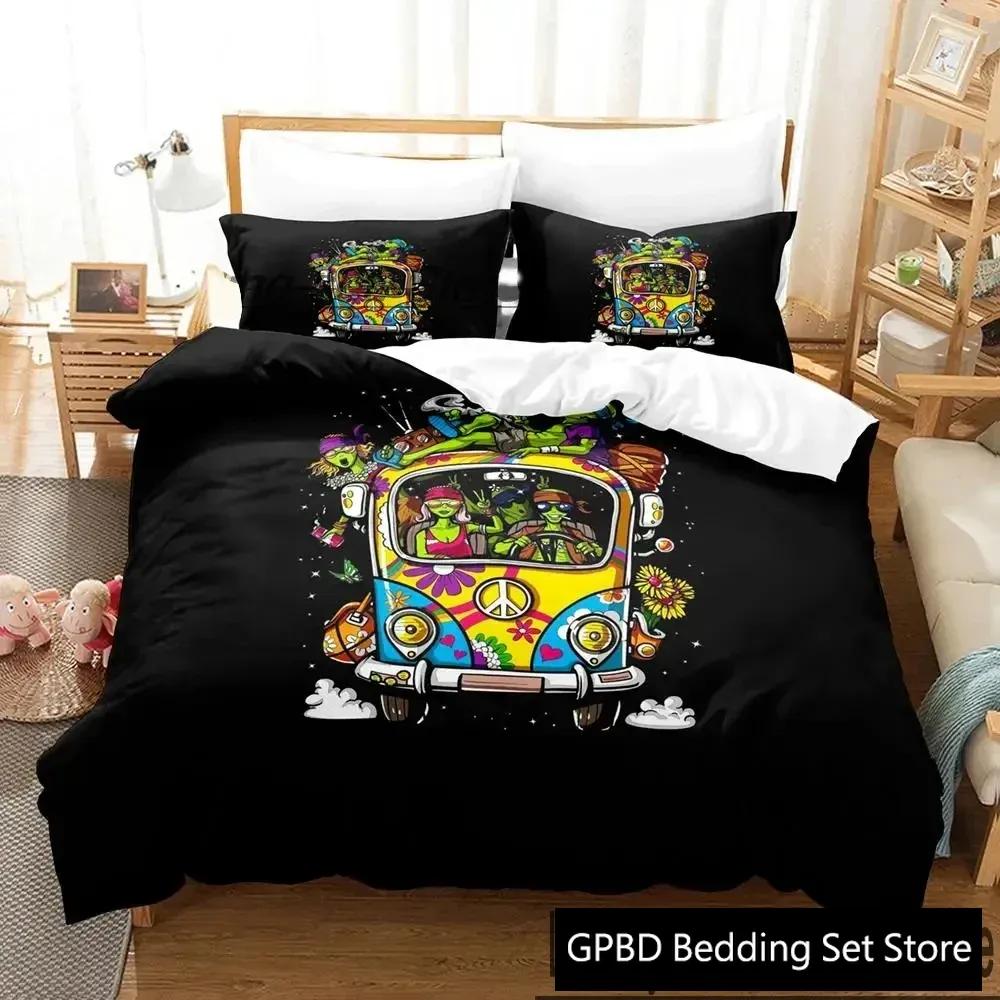3D Print Alien Gangster Comfortable Duvet Quilt Cover Pillowcase Bedding Set Children Bedroom Decoration Home Textile