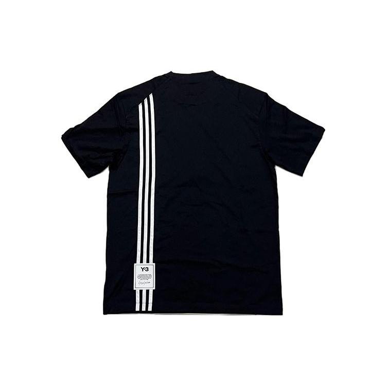 adidas Men s Y-3 SS21 Rear Logo Stripe Short Sleeve Black T-Shirt H16334 L