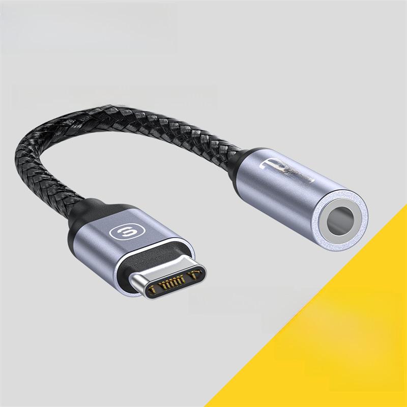 

ESSAGER E01 Type-C to 3.5mm Female Audio Adapter Cable темно-сірий