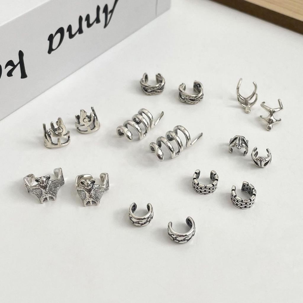 Korean S925 Sterling Silver Geometric Ear Clip for Women - No Piercing Required, Stylish and Simple Niche Jewelry.