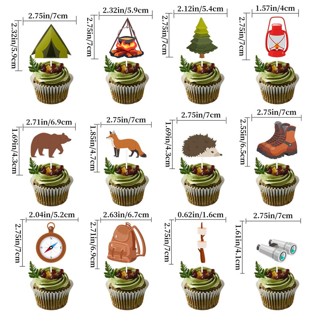 One Happy Camper Outdoor Camping Birthday Decoration Cake Plug Sign Customization