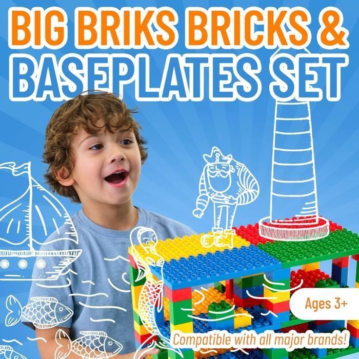 Blocs De Construction - STRICTLY BRIKS - Big Briks Set - 96 Pièces - Couleurs De Base - À Partir De 3 Ans