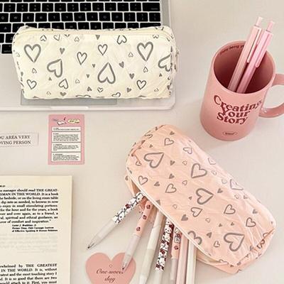 Heart Heart Large Capacity Pencil Case Cosmetic Pouch
