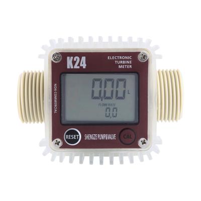 Pro K24 Turbine Digital Diesel Fuel Flow Meter For Chemicals Water 2 Colors