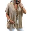 2026 Women's Urban Casual V-Neck Sequin Loose Fit Short Sleeve T-Shirt