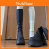 Botte Martin Femme Semelle Épaisse Imperméable Fermeture Éclair Latérale Pour Mode Automne Hiver