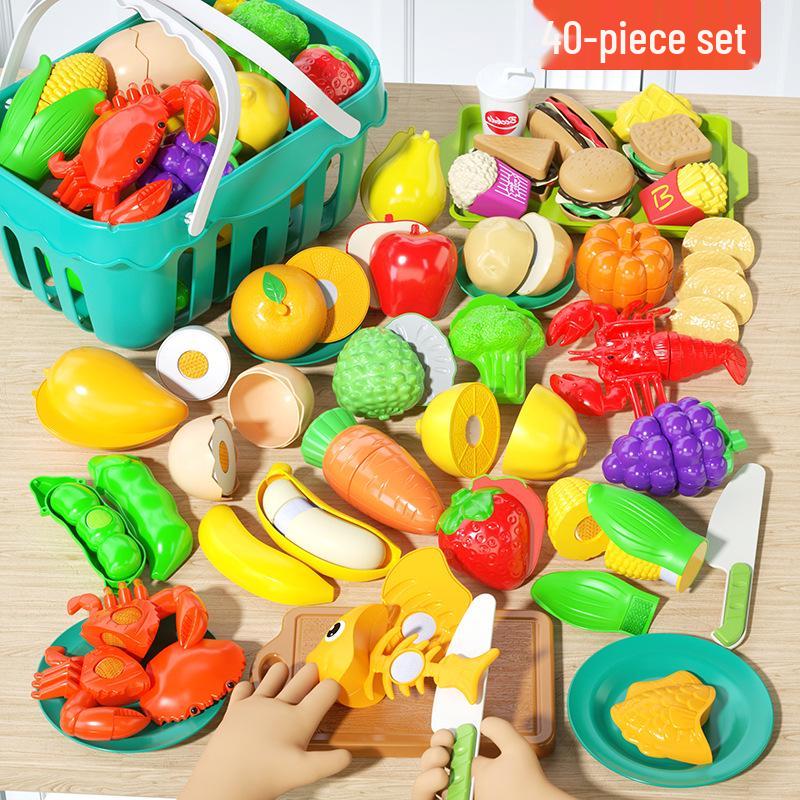 Peelable Pretend Play Fruits & Veggies Set - Fun Kitchen Toy for Children