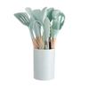 Non-Stick Silicone Spatula and Spoon Set with Wooden Handle - High Temperature Resistant Kitchen Tools