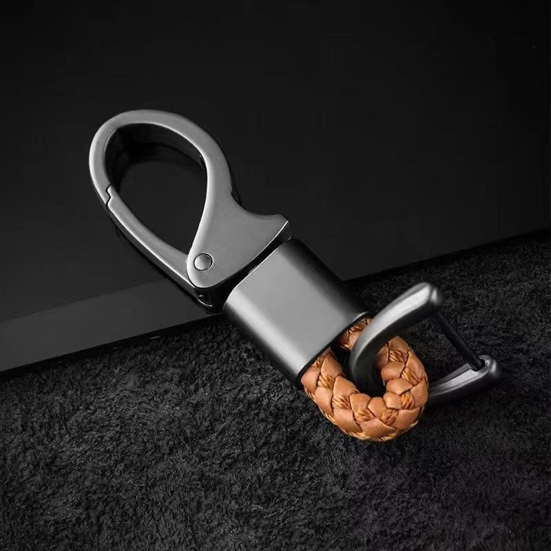 Llavero Creativo de Cuerda Trenzada y Metal para Coche, Colgante de Anilla Duradera para Hombres, Accesorio Personalizado para Llavero de Coche