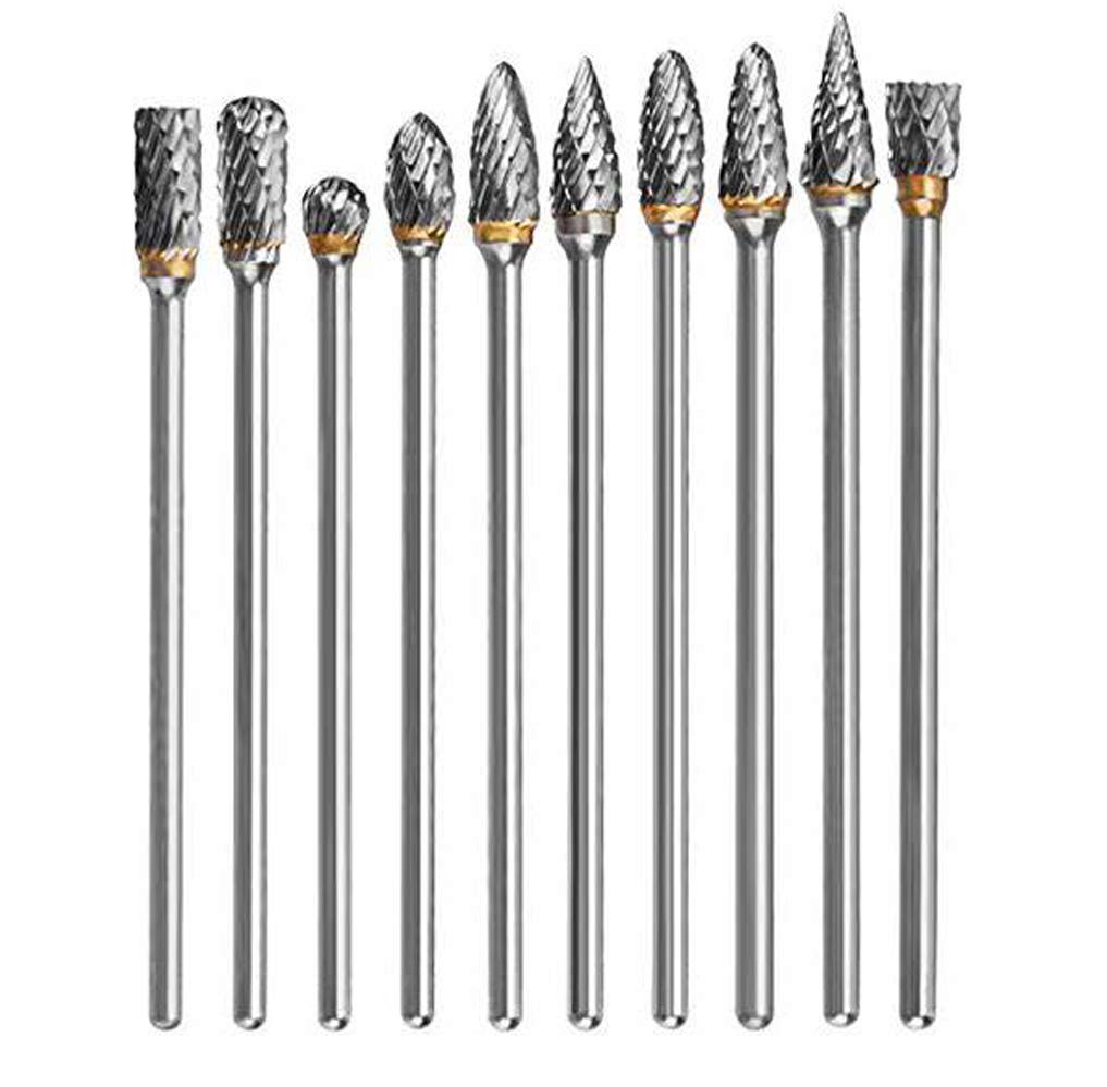 

Wolfride Rotary Cutter 100mm Carbide Burr Tungsten Carbide Drill Long Rotary Cutter 6mm Blade 10-Piece Set, Long, Bits, Bits, (3mm Shank, Width)