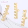 Connettori per Collane a 6 Fili Placcati Oro 18K su Ottone, Connettori per Gioielli, Accessori per la Creazione di Braccialetti Fai da Te