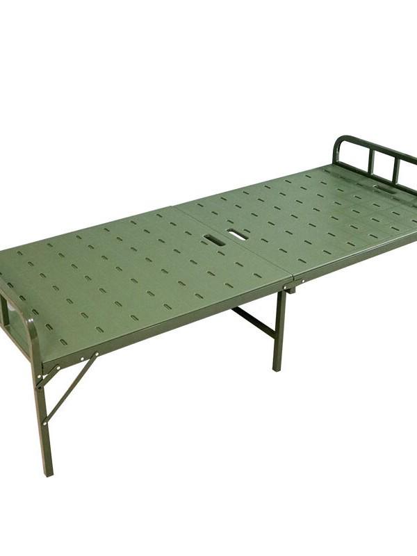 Steel-Plastic Folding Camping Bed - Two-Fold Outdoor Disaster Relief Bed