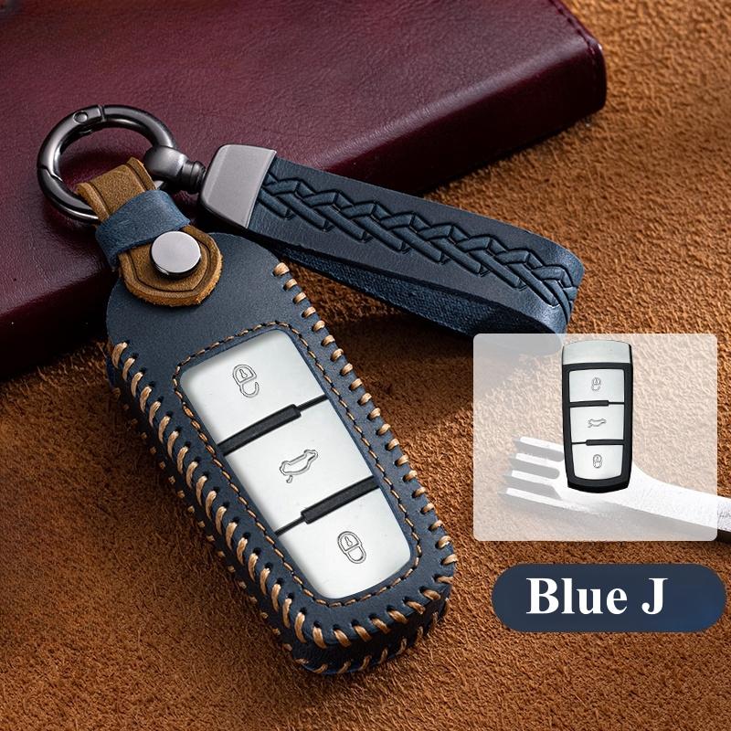 

Кожаный чехол для ключа автомобиля с 3 кнопками, корпус для VW Volkswagen Passat 3C CC B6 B7 Magotan R36 B5 B7L