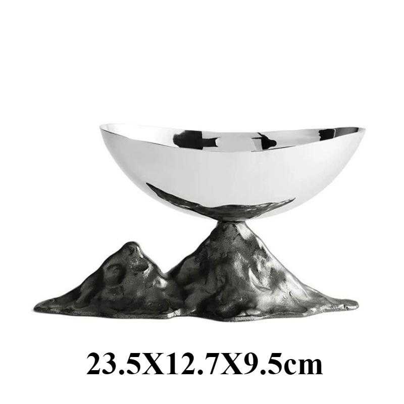 Stainless Steel Fruit Bowl Modern Luxury Fruit Plate Creative Decorative Household Plates Kitchen Storage Tableware Accessories