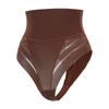 Women High Waist Striped Mesh Tummy Control Butt Lift T Back Thong Panty