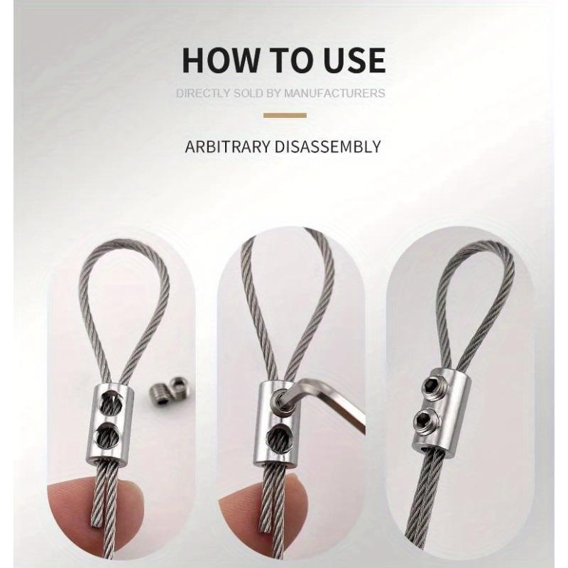 1 Stück Edelstahl Drahtseilklemmen, Doppelbohrungs-Metall-Kupferklemmen, Seilschlingen-Befestigungszubehör, Langlebiges Stahlmaterial