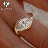 1pcs Marquise Cut Moissanite Engagement Ring with Certicate 925 Silver Bypass Solitaire Diamond Wedding Ring for Women