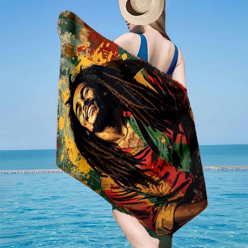Bob music Vibrant Art Beach Towel, Super Soft Microfiber, Gift for Her/Him, Birthday, for Pool, Beach, Travel, Home Decor Fan gifts