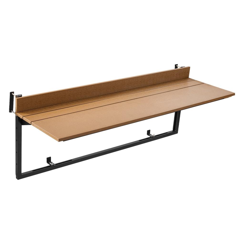 Balkon-Hängetisch 1200 x 370 mm 27 kg Klappbarer Geländer-Stehtisch, für den Außenbereich Terrasse Garten Terrasse, Passend für 35-60 mm Geländer, 5-stufig verstellbar