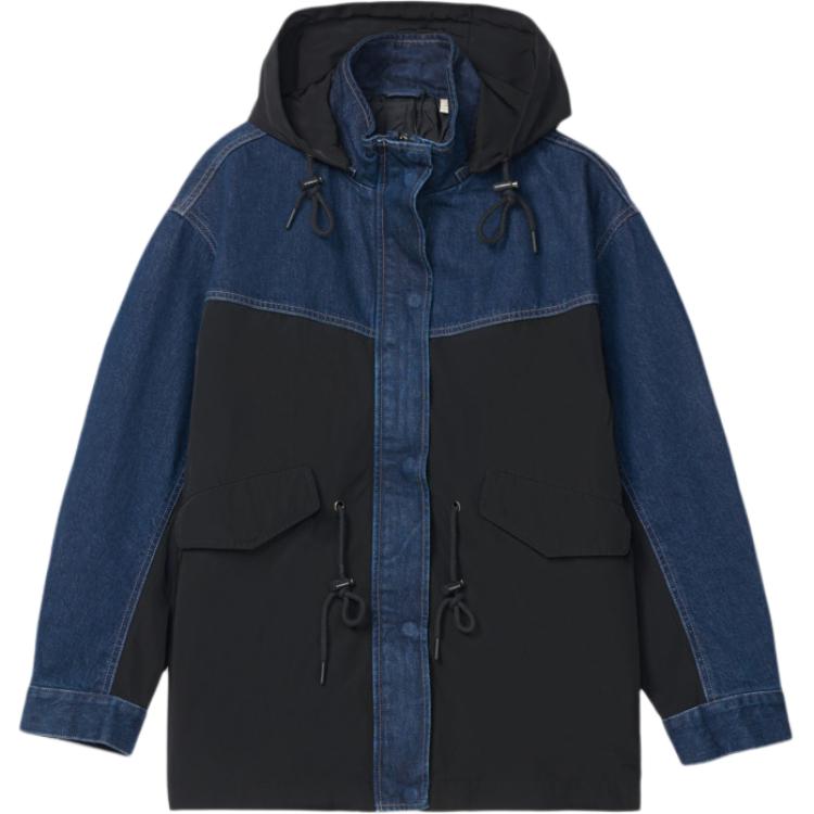 

Levis Casual Comfortable Patchwork Hooded Long Sleeve Jacket Women jackets 0051C-0000 L