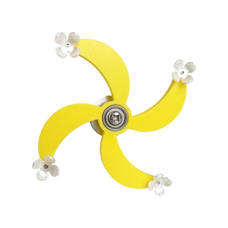 

Интерактивные ветряные мельницы в форме 4 лепестков, игрушка для птиц, вращающееся колесо-спиннер, аксессуары-игрушки для попугаев, для клетки птиц жёлтый