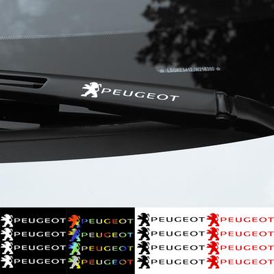 4pcs Car Wiper Emblem Stickers Auto Body Trunk Window Decoration Decal For Peugeot 107 B2008 3008 208 206 207 306 307 308 508 408