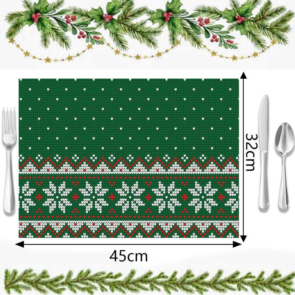 Autumn & Winter Imitation Linen Placemats: Heat-Resistant, Festive Decor for Christmas Parties